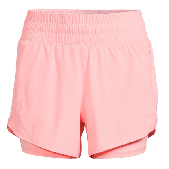 Avia Women's Running Shorts with Bike Liner, Mystic Coral - Picture 1 of 5